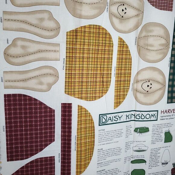 Vintage Daisy Kingdom Harvest Pillow Pals Autumn Scarecrow Teddy Bear Brown Gree - Picture 6 of 7